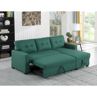 Upholstered Pull out Sectional Sofa with Chaise
