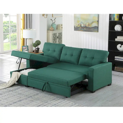 Upholstered Pull out Sectional Sofa with Chaise