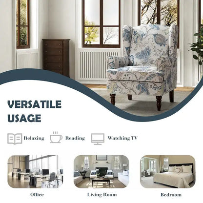 Epimethis Traditional Fabric Accent Armchair with Turned Legs Set of 2 by HULALA HOME