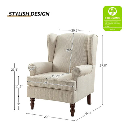 Epimethis Traditional Fabric Accent Armchair with Turned Legs Set of 2 by HULALA HOME