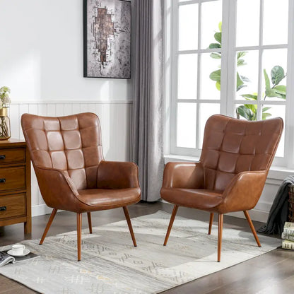 Set of 2 Modern Accent Chair Wingback Armchair