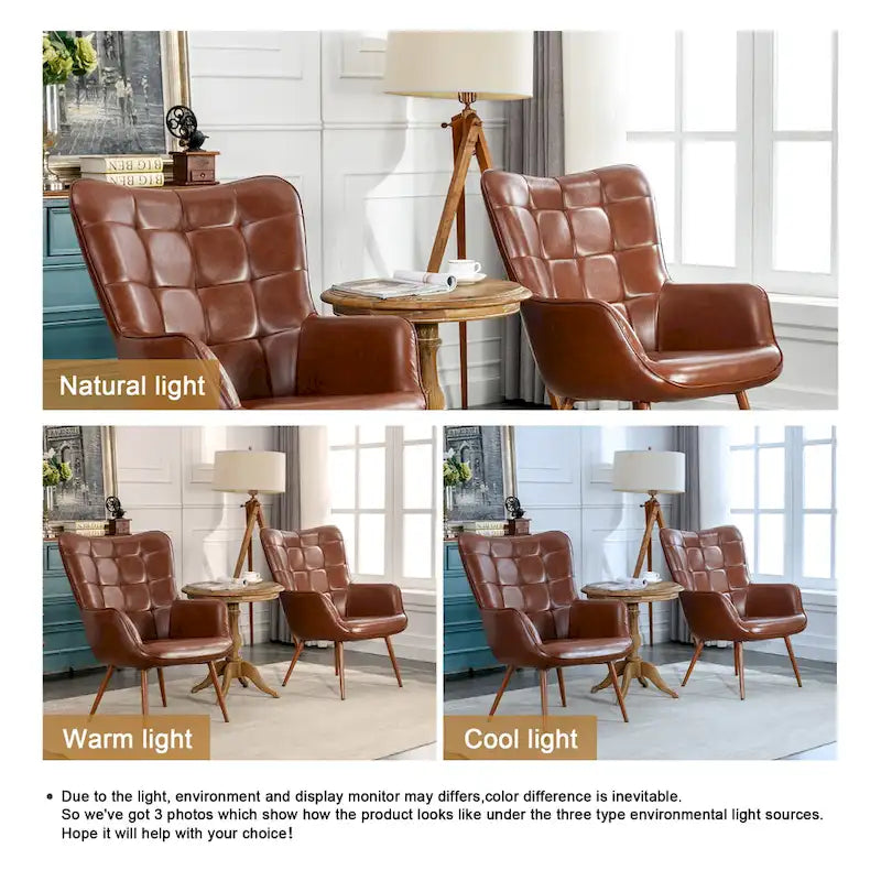 Set of 2 Modern Accent Chair Wingback Armchair