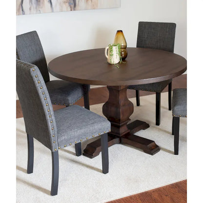 Roundhill Furniture Kohland 5-piece Dining Set, Pedestal Round Table with 4 Stylish Chairs