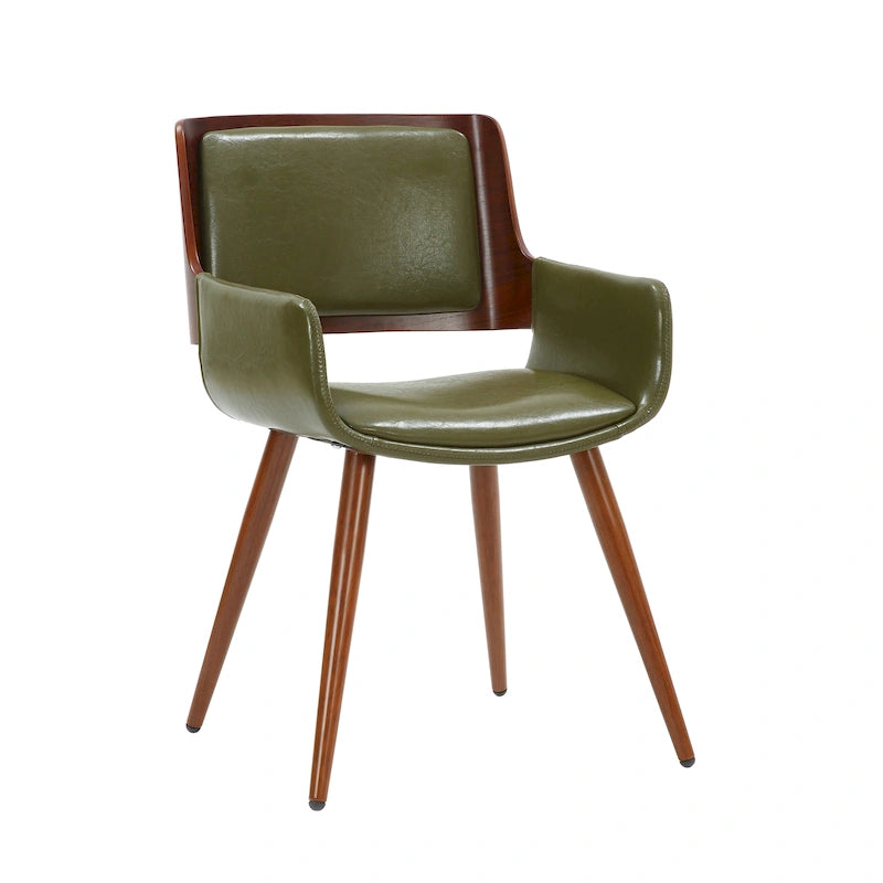 Carson Carrington Kjerringvag Faux Leather Mid-Century Dining Chair with Metal Legs