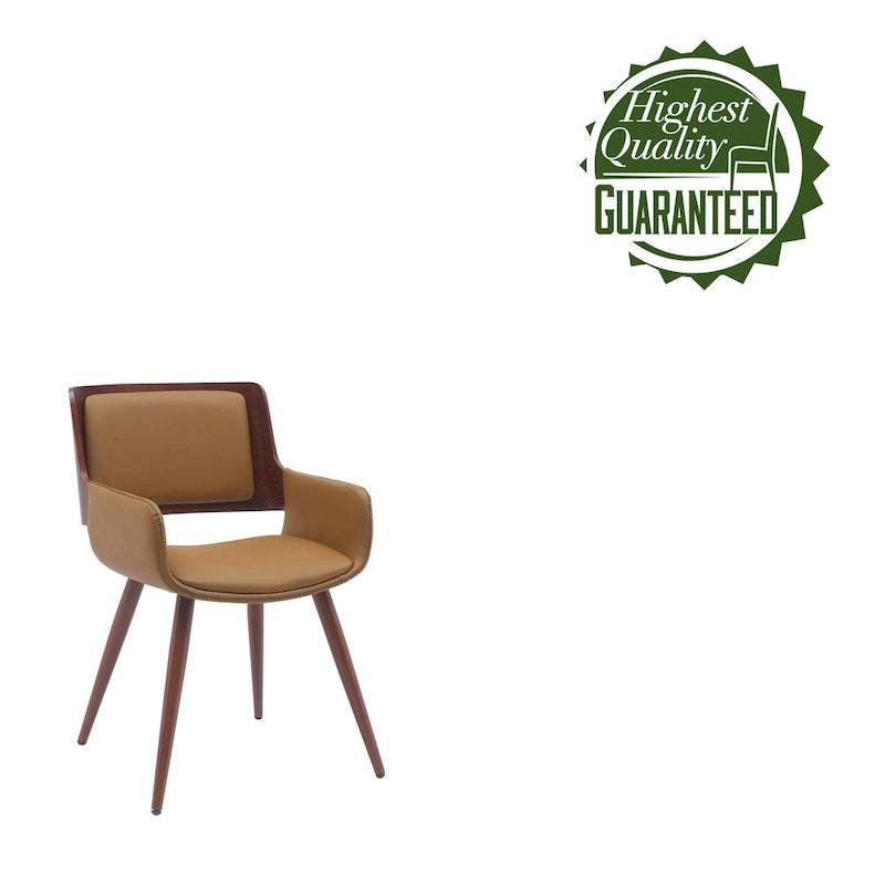 Carson Carrington Kjerringvag Faux Leather Mid-Century Dining Chair with Metal Legs