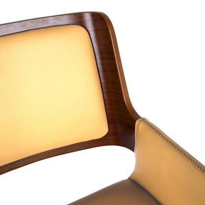 Carson Carrington Kjerringvag Faux Leather Mid-Century Dining Chair with Metal Legs