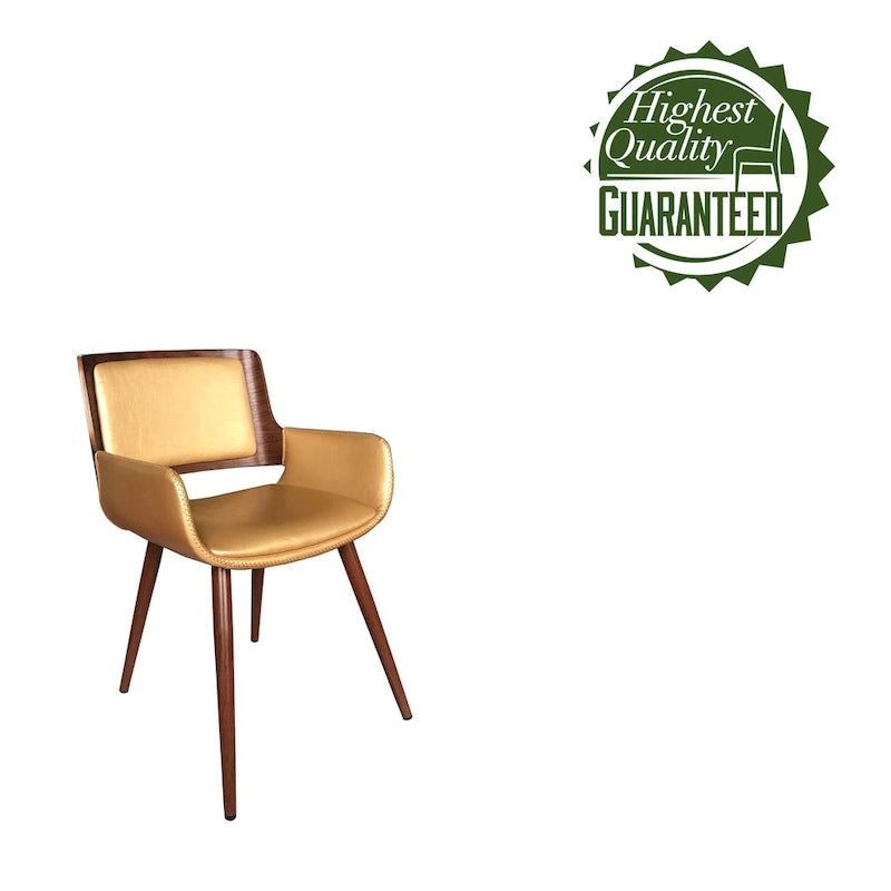 Carson Carrington Kjerringvag Faux Leather Mid-Century Dining Chair with Metal Legs