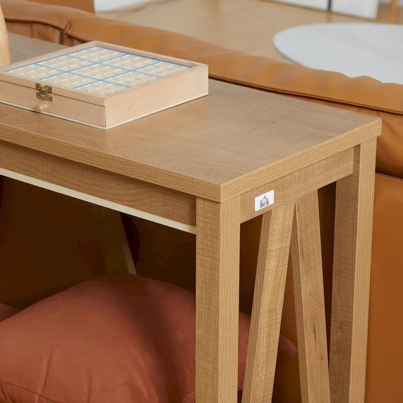 HOMCOM Farmhouse Console Table with Storage Shelf