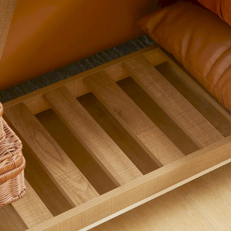 HOMCOM Farmhouse Console Table with Storage Shelf