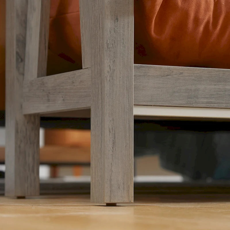 HOMCOM Farmhouse Console Table with Storage Shelf