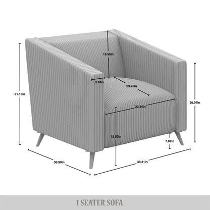 CraftPorch Corduroy Modern and Glamorous Velvet Upholstered 3-Piece Living Room Set