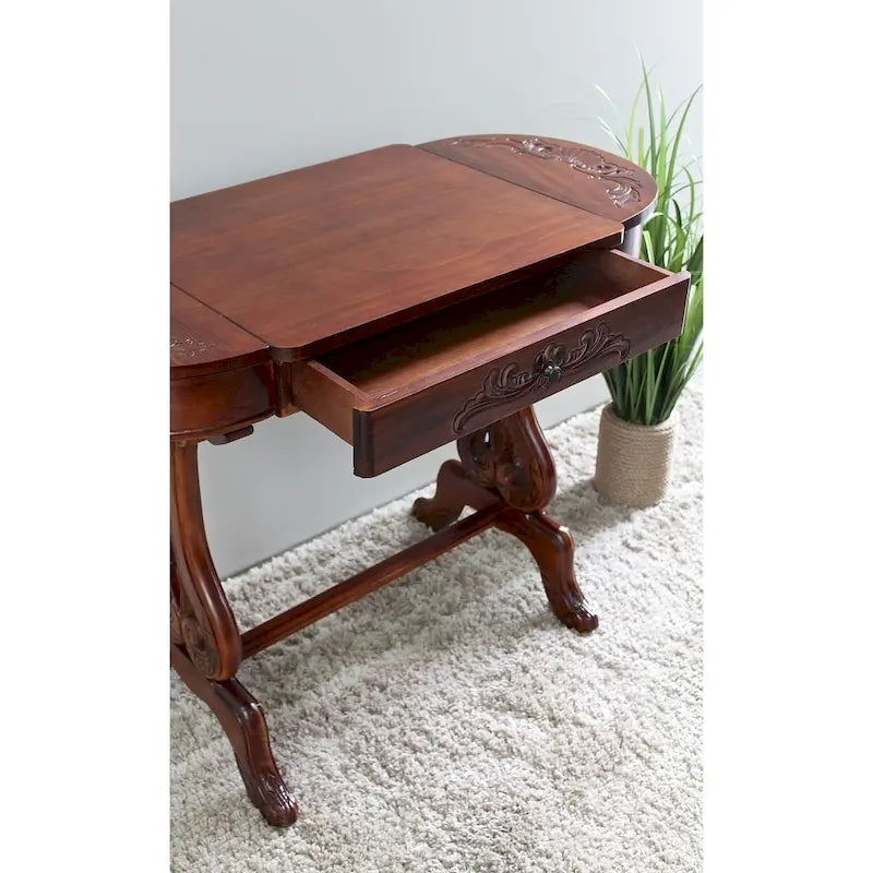 Windsor Carved Writing Table with Drawers