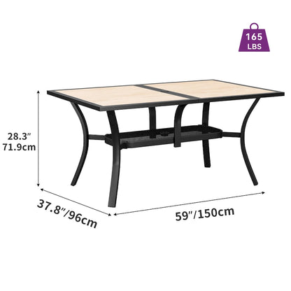 Metal Outdoor Dining Table with Umbrella Hole