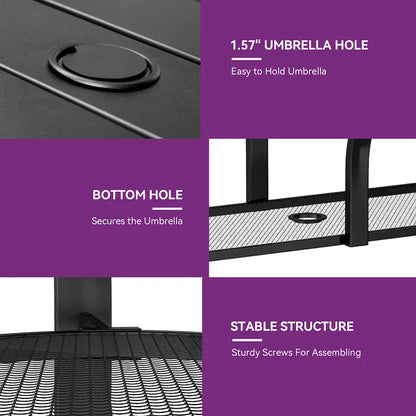 Metal Outdoor Dining Table with Umbrella Hole