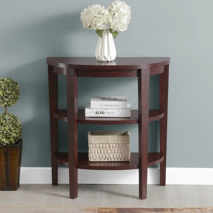 Convenience Concepts Newport Half-Circle Console Table with Shelves
