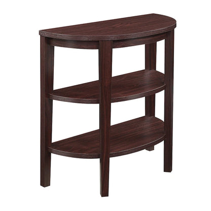 Convenience Concepts Newport Half-Circle Console Table with Shelves