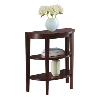 Convenience Concepts Newport Half-Circle Console Table with Shelves