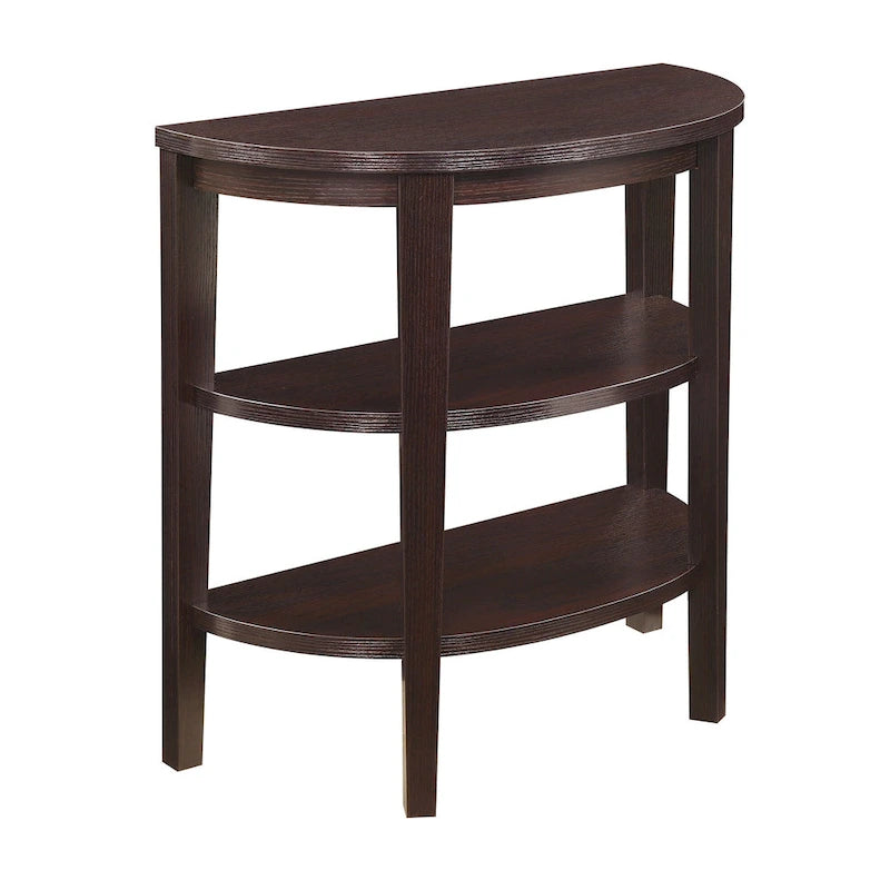 Convenience Concepts Newport Half-Circle Console Table with Shelves