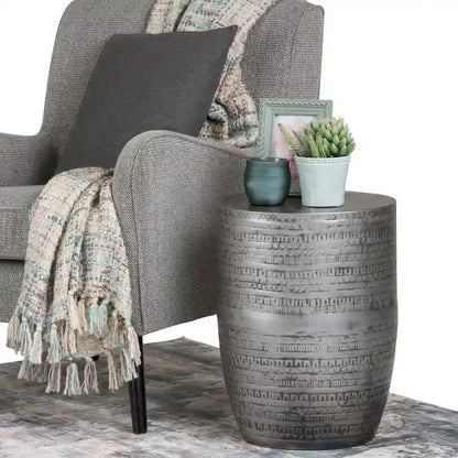 WYNDENHALL Jean 15  Wide Tribal Pattern Metal Accent Table & Assembled - 15 w x 15  d x 20  h