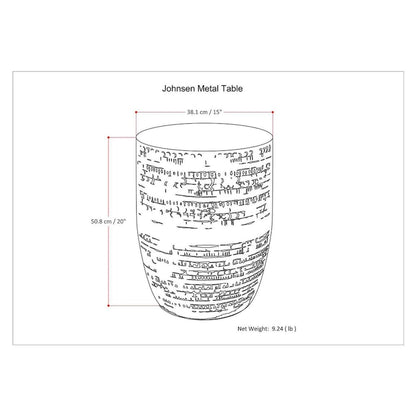 WYNDENHALL Jean 15  Wide Tribal Pattern Metal Accent Table & Assembled - 15 w x 15  d x 20  h