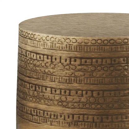 WYNDENHALL Jean 15  Wide Tribal Pattern Metal Accent Table & Assembled - 15 w x 15  d x 20  h