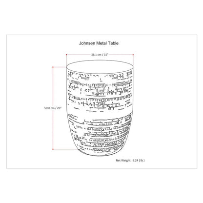WYNDENHALL Jean 15  Wide Tribal Pattern Metal Accent Table & Assembled - 15 w x 15  d x 20  h