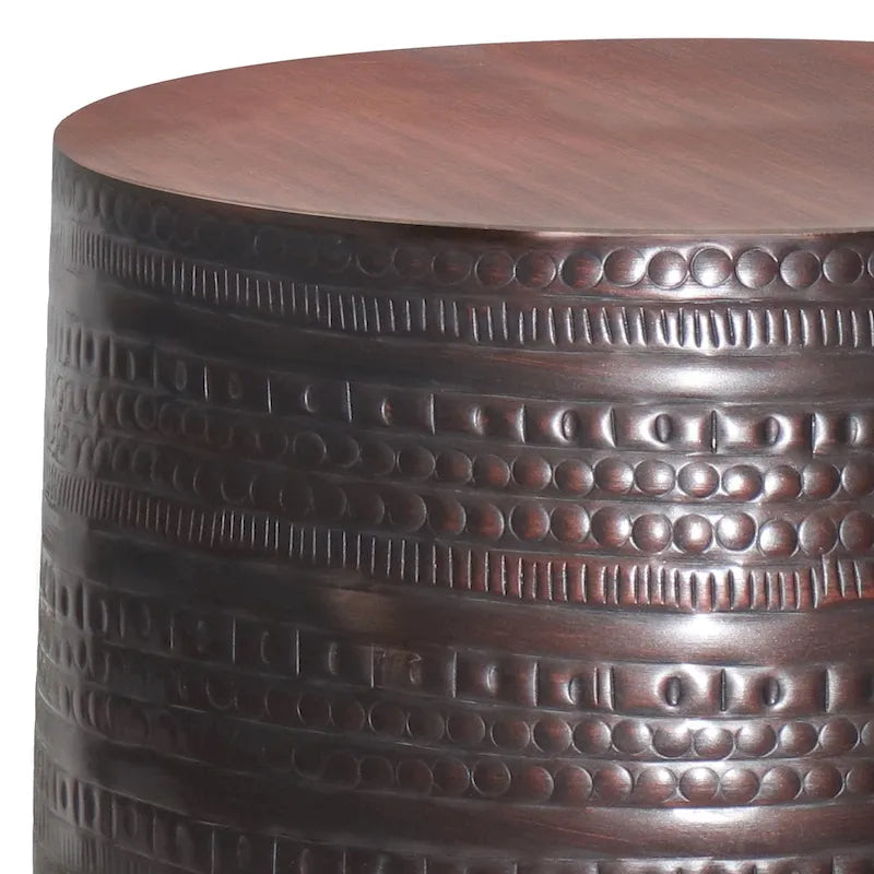WYNDENHALL Jean 15  Wide Tribal Pattern Metal Accent Table & Assembled - 15 w x 15  d x 20  h