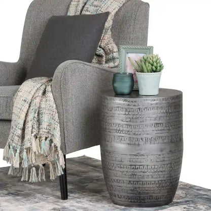 WYNDENHALL Jean 15  Wide Tribal Pattern Metal Accent Table & Assembled - 15 w x 15  d x 20  h