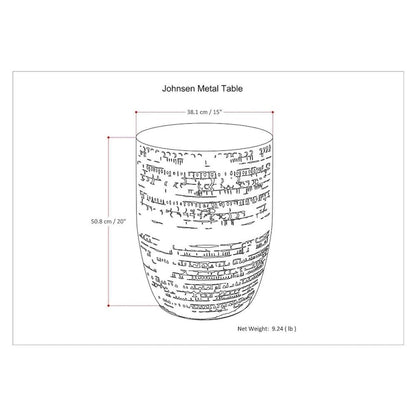 WYNDENHALL Jean 15  Wide Tribal Pattern Metal Accent Table & Assembled - 15 w x 15  d x 20  h
