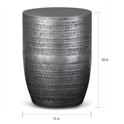 WYNDENHALL Jean 15  Wide Tribal Pattern Metal Accent Table & Assembled - 15 w x 15  d x 20  h