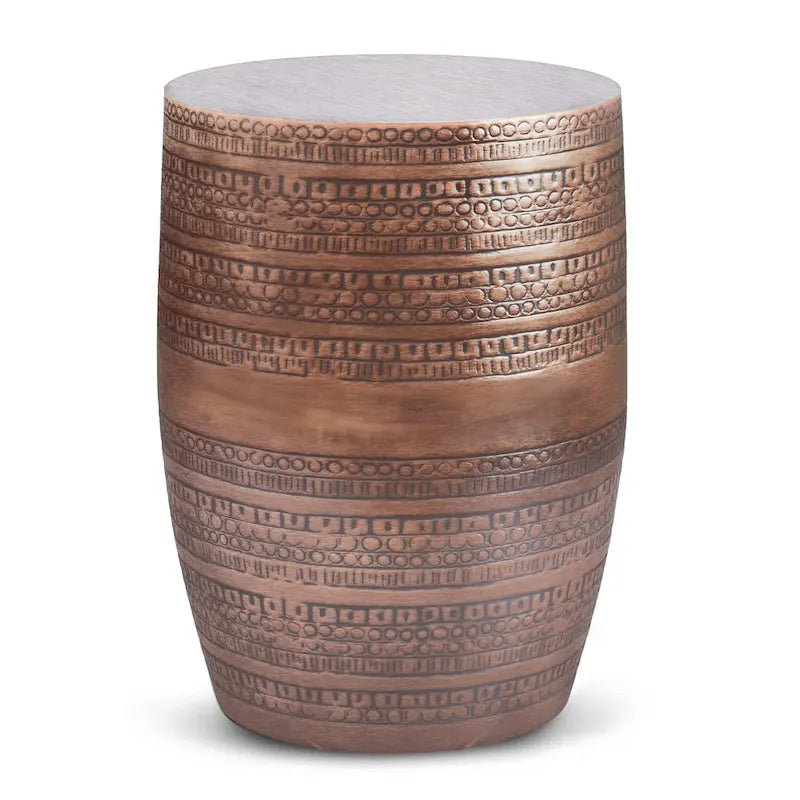 WYNDENHALL Jean 15  Wide Tribal Pattern Metal Accent Table & Assembled - 15 w x 15  d x 20  h