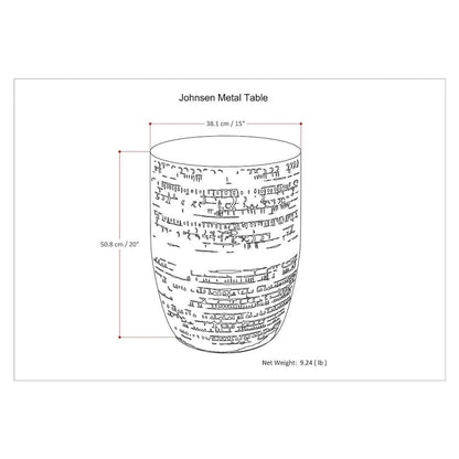 WYNDENHALL Jean 15  Wide Tribal Pattern Metal Accent Table & Assembled - 15 w x 15  d x 20  h