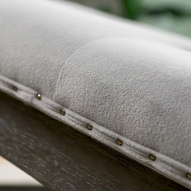 Cairona Tufted Bi-cast leather 34-Inch Shelved Ottoman Table