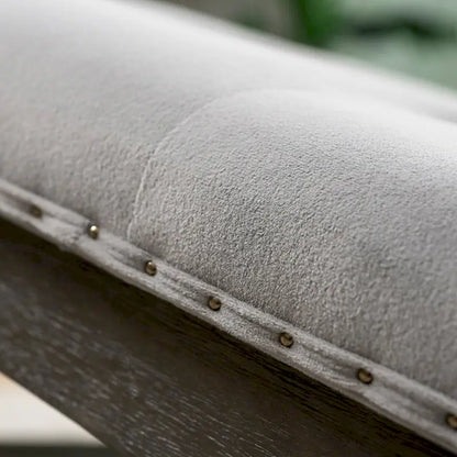 Cairona Tufted Bi-cast leather 34-Inch Shelved Ottoman Table