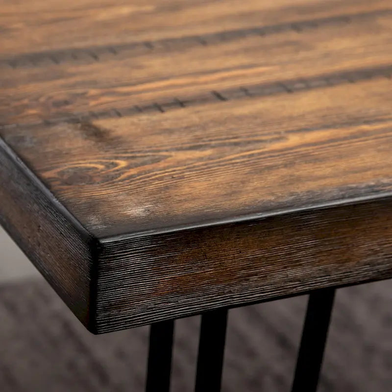 Roundhill Furniture Amisos 6-Piece Dining Set, Hairpin Dining Table with 4 Chairs and Upholstery Bench