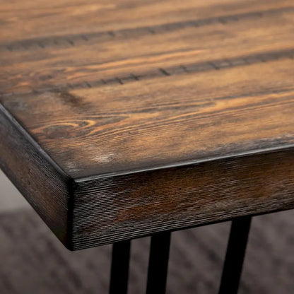 Roundhill Furniture Amisos 6-Piece Dining Set, Hairpin Dining Table with 4 Chairs and Upholstery Bench