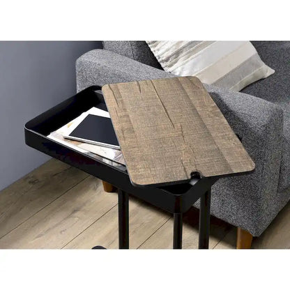 Schofield Industrial 20-inch Metal C-Shape Slide-open Top Side Table by Furniture of America