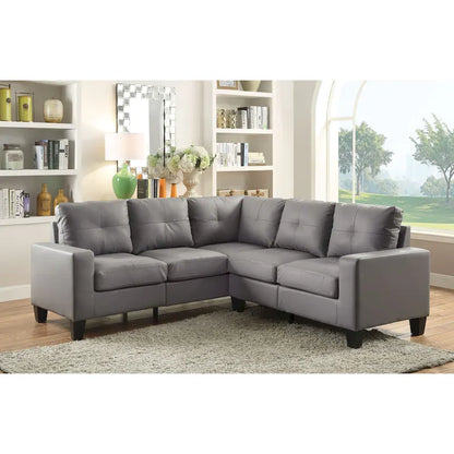 Newbury Faux Leather Sectional Sofa