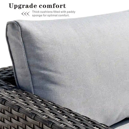 OVIOS Deep Seat Wicker 5-piece Sectional Set