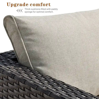 OVIOS Deep Seat Wicker 5-piece Sectional Set