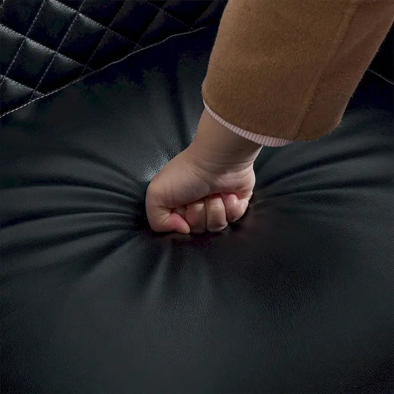 Modern Armchair Faux Leather Nailhead Trim Swivel Accent Chair