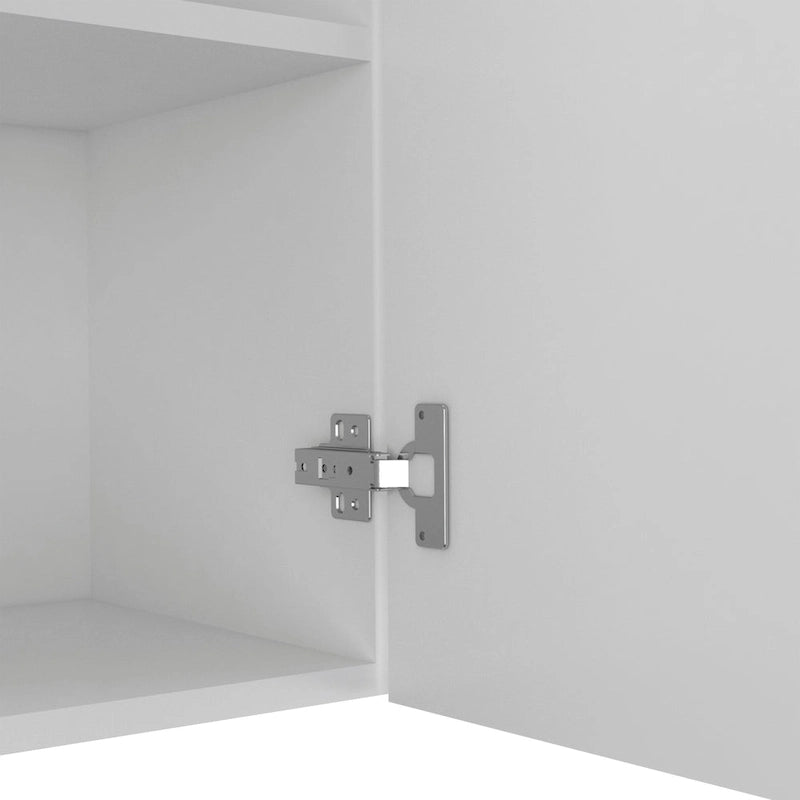 TUHOME Portofino 150 Wall Cabinet with 2 Double Doors, Dish Rack, 2 Open Shelves, and 2 Inner Shelves - N/A