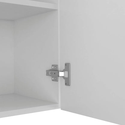 TUHOME Portofino 150 Wall Cabinet with 2 Double Doors, Dish Rack, 2 Open Shelves, and 2 Inner Shelves - N/A