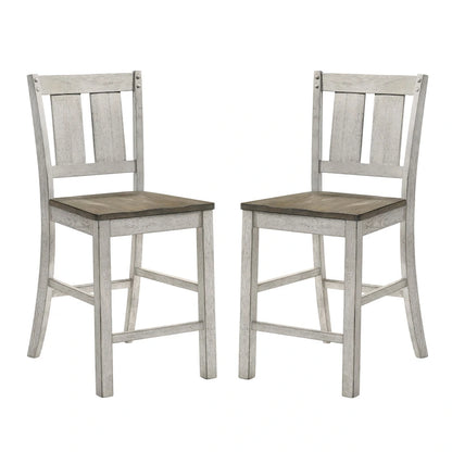 Furniture of America Theile Rustic Wood Counter Height Chairs, Set of 2