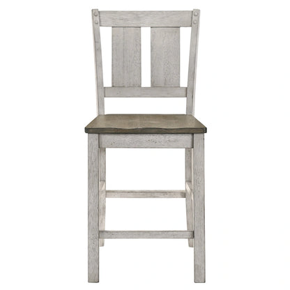 Furniture of America Theile Rustic Wood Counter Height Chairs, Set of 2