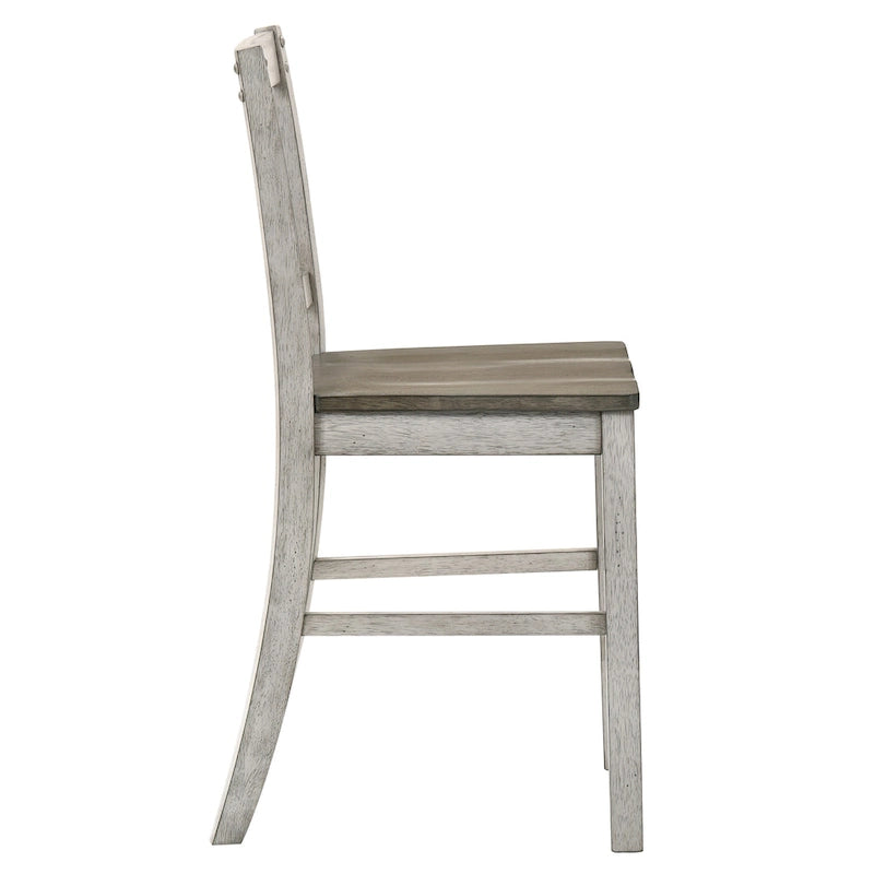 Furniture of America Theile Rustic Wood Counter Height Chairs, Set of 2