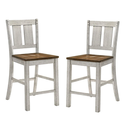 Furniture of America Theile Rustic Wood Counter Height Chairs, Set of 2