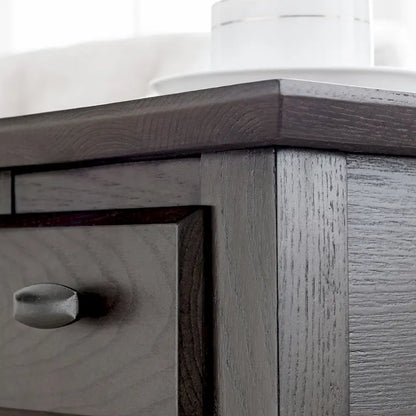 Teegan Solid Wood Narrow Side End Table with Shelf and Drawer