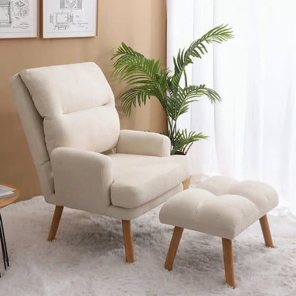 Accent Chair with Ottoman Set, with Adjustable Backrest