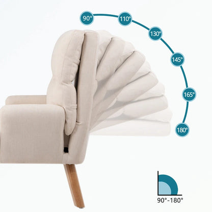 Accent Chair with Ottoman Set, with Adjustable Backrest